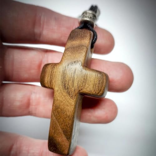 Image of 2 PCS Cross My Heart | Encouragement Gift Wooden Cross Key Chain Fingertip Stress Relief Gifts Pocket Small Cross Christmas Gift Handheld Wooden Cross Key Chain
