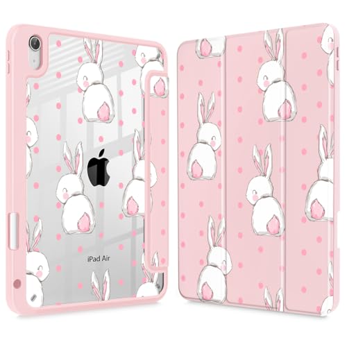 Coque iPad Air 11 M3 M2 et 10.9 May Chen avec porte-crayon protection TPU transparent