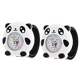BESPORTBLE Kids Panda Watch 2 Pack Analog Unisex Watch for Children Silicone with Panda Strap Portable Slap Bracelet Children Gift for Boys Girls