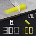 Tile Leveling System Tiles Leveler Spacers 1/16 Inch - Lippage free tile and stone installation for PRO and DIY - 300-Piece Leveling Spacer Clips Plus 100-Piece Reusable Wedges
