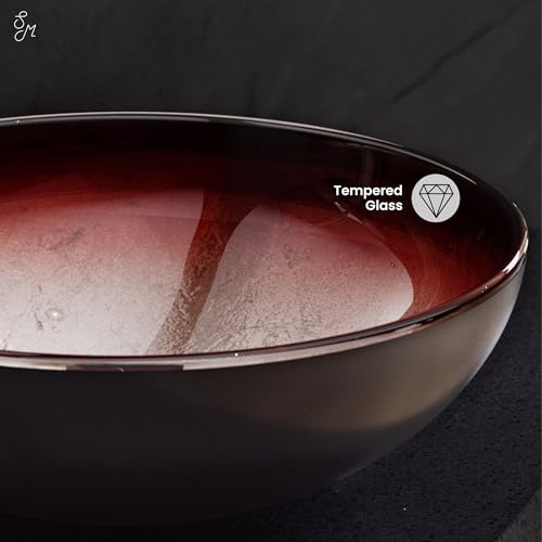 Cascade 16.5" Glass Vessel Sink with Faucet in Ember Red by Swiss Madison - Image 2
