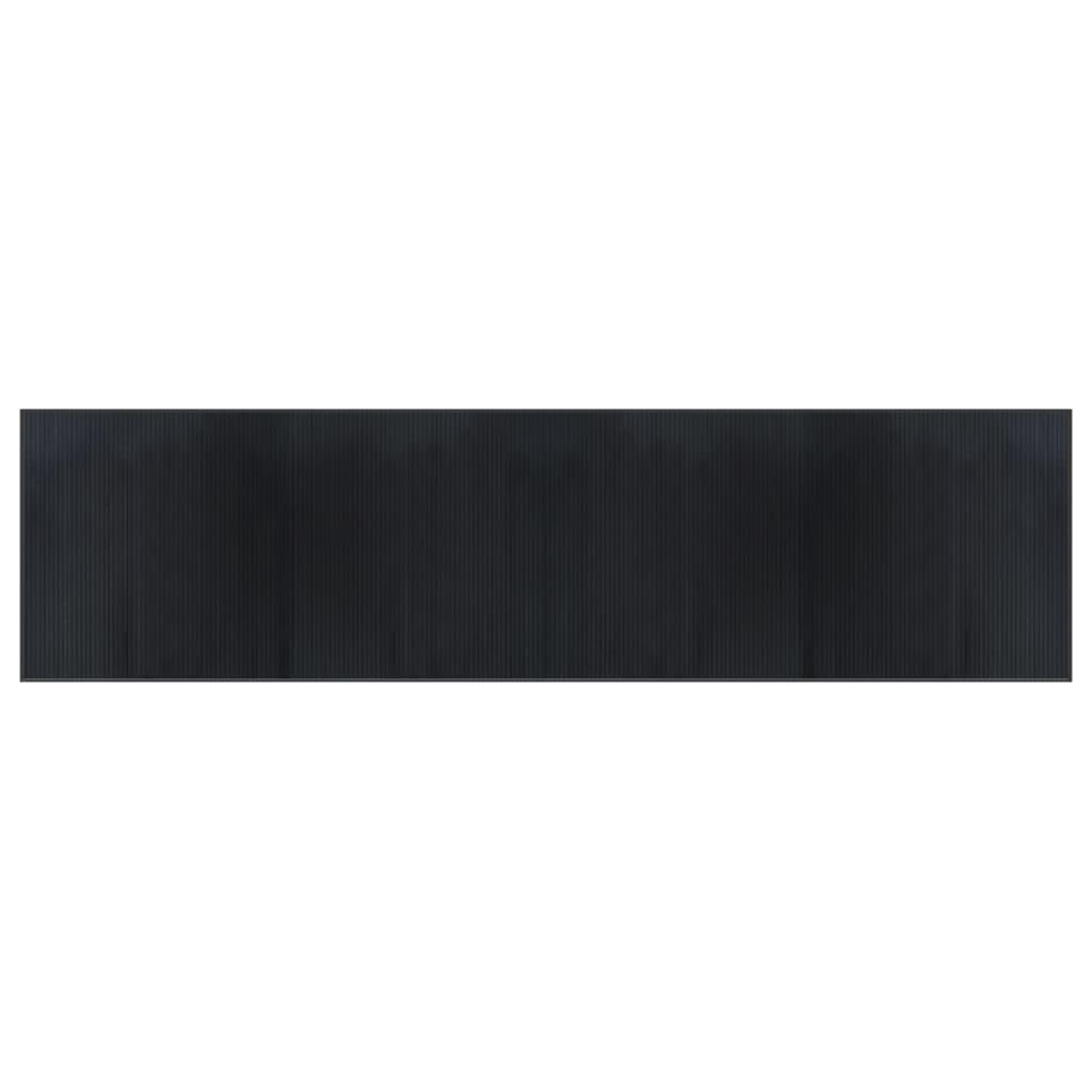 Tapis en bambou moderne résistant noir 100x400 cm