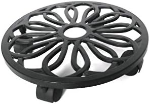 Garden Treasures 17-in L x 17-in D x 3-in H Black Plant Caddy