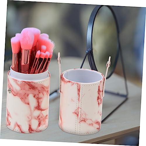 Ipetboom-6-Sets-Makeup-Brush-Set-Face-Tools-Foundation-Makeup-Brush-Microblading-Machine-Desktop-Makeup-Organizer-Bejeweled-Kit-Chic-Makeup-Pink-Marble-Plastic-Accessories