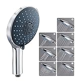 Duschkopf Handbrause, LEEFE Groß Duschkopf Wassersparend Hochdruck Brausekopf Chrom Universal Duschbrause, 7 verschiedene Strahlarten Dusche, Sparduschkopf-Regendusche und Massagefunktion