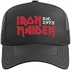Gorra de trucker Iron Maiden Logos en Negro con Malla Ajustable Atrás 4