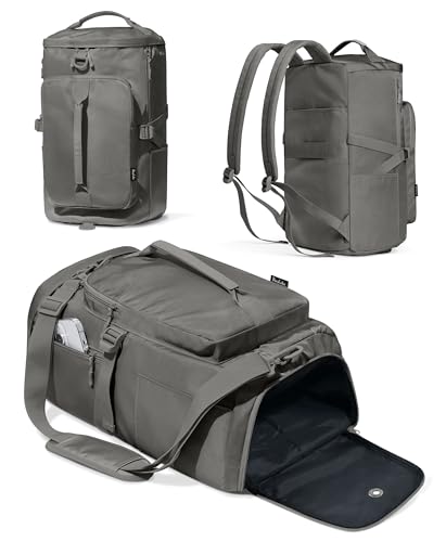 Image of Gym Bag for Women with Shoe Compartment and Wet Pocket Convertible Gym Backpack workout Duffel Bag Multiple Pockets 30L, Dark Grey, 2.9 liters, Modern