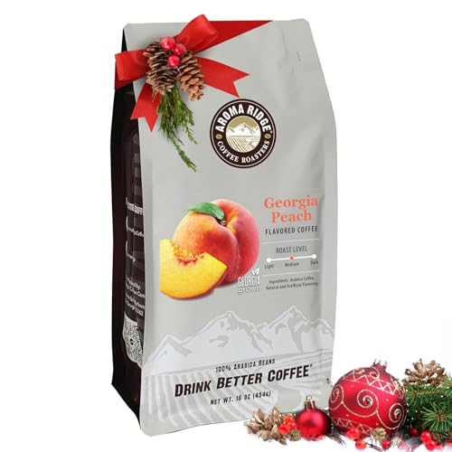 Georgia Peach Flavored Coffee, Whole Bean, 1 Pound