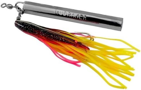 1-Pound Mudraker Jig, Red Black Chartreuse Glow