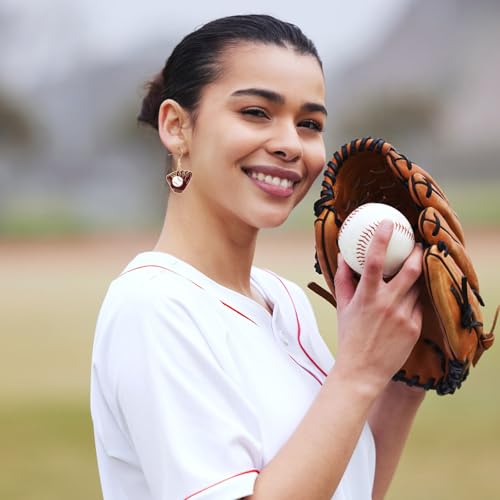 Baseball Earrings for Women, Ball Shape Dangle Earrings Sport Ball Dangle Earring Baseball Player Jewelry Baseball Mom Gifts Accessories Baseball Dangle Sports Earrings for Women 5
