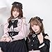 Pokn Jirai Kei Lolita Fashion Cutecore Clothes Kawaii Clothing Blouse Goth Shirt Women Lace Mesh Sheer Long Sleeve Blouse (Black-Pink,M,Medium)