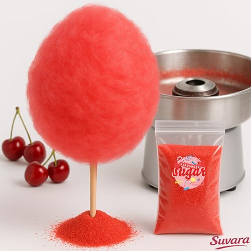 Zuckerwatte Zucker mit Geschmack Kirsche Rot farbiger Aromazucker 1kg für die Zuckerwattemaschine – Bild 6