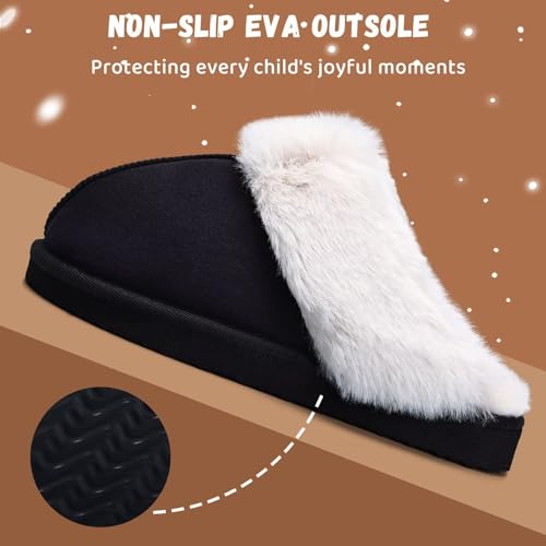 Image of IceUnicorn Kids Slippers Girls Boys Fuzzy House Shoes Bedroom Slides