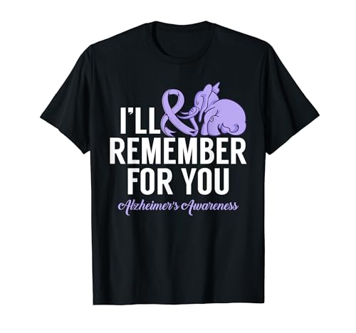Ill Remember For You Elephant Alzheimer Mes de Concientización Camiseta