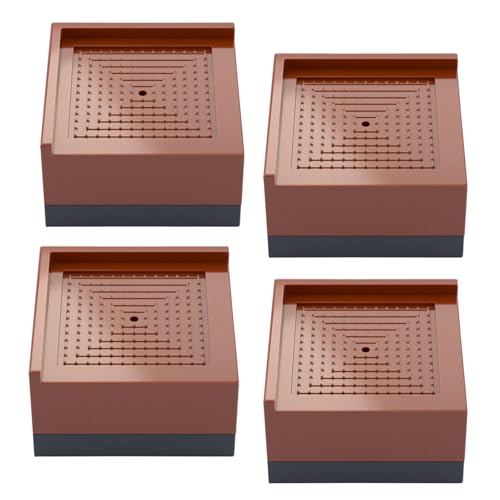 4 elevadores de muebles, patas de muebles de 4 cm, elevadores de altura de cama, elevadores de muebles, elevadores para lavadora, mesa, sofá y silla, antideslizantes (marrón, cuadrado)