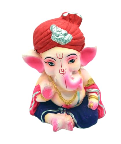 Image of Bossify 100% Eco-Friendly Clay Ganesh Idol Ganesh Ji Murti for Visarjan 4.5 Inches | Shadu Mati Ganesh Murti | Clay Ganpati Idol for Home | Ganpati for Ganesh Chaturthi | Home Decor