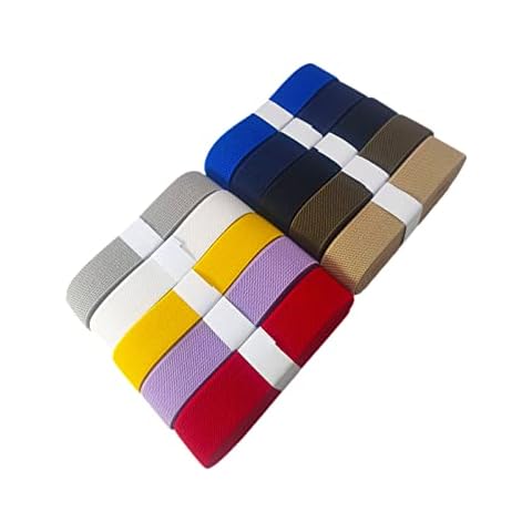 JESEP YONG 1 inch 20 Yards Knit Elastic Band Assorted-Color Double-Side Twill Woven Elastic Heavy Stretch Elastic Spool for Sewing Pants Waistband, Wigs, Skirts, Craft DIY Projects Cover