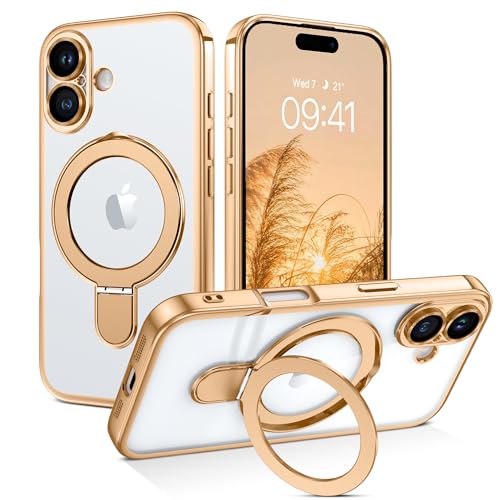Coque iPhone 16 Plus transparente pour visionner vos vidéos avec support pliable
