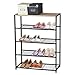 eSituro Zapatero Estanteria Metaliza Rubusto para Zapatos 5 Capas Estantería Capacidad de 12 Pares, para Sala de Estar, Entrada, Patio Color Roble claro SSHR0040