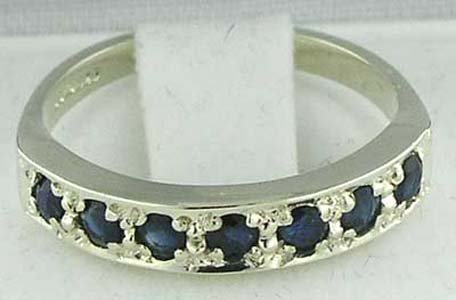 925 Sterling Silver Natural Sapphire Womens Band Ring - Sizes 4 To 12 Available #TOP4
