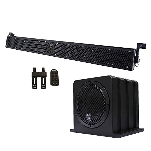 wet sounds Package - Black Stealth 10 Ultra HD Sound Bar w/Remote and AS-10 10" 500 Watt Powered Stealth Subwoofer