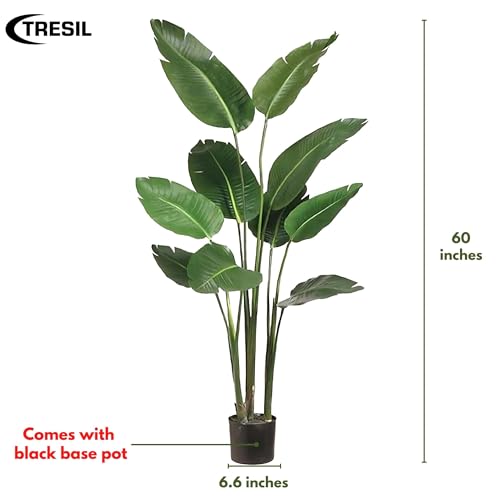 60-inches-Artificial-Silk-Bird-of-Paradise-Palm-Tree-Potted-Plant-by-TRESIL 60 inches Artificial Silk Bird of Paradise Palm Tree Potted Plant by TRESIL