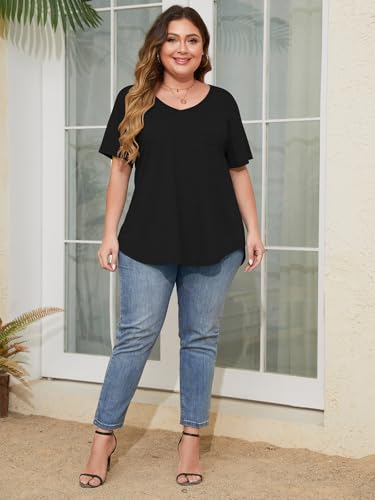 Image of BELAROI Women Plus Size Tops V-Neck Tunics Shirts