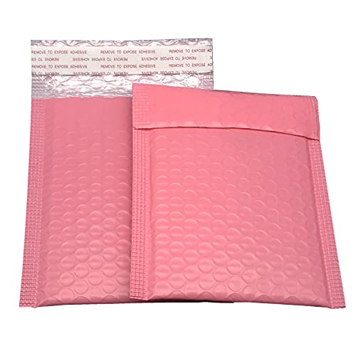 3.5x5 Inch Pink Poly Bubble Mailers Small Padded Envelopes Self-Sealing Shipping Bags 50 Pack - Thumbnail 3