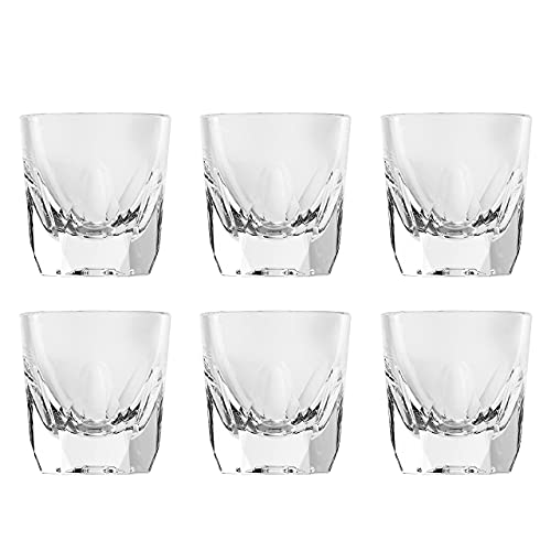 Kook Cortado   Gibraltar Rocks Glass Set, For Drinking Espresso, Whiskey, Bourbon, Shot Glasses, 4 oz, Set of 6