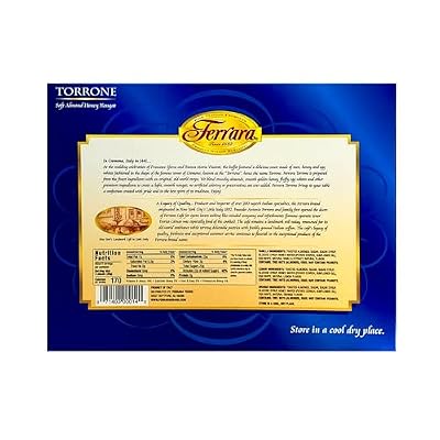 Torrone Nougat Candy, 18 Assorted Pieces (Ferrara) NET WT 7.62 216g