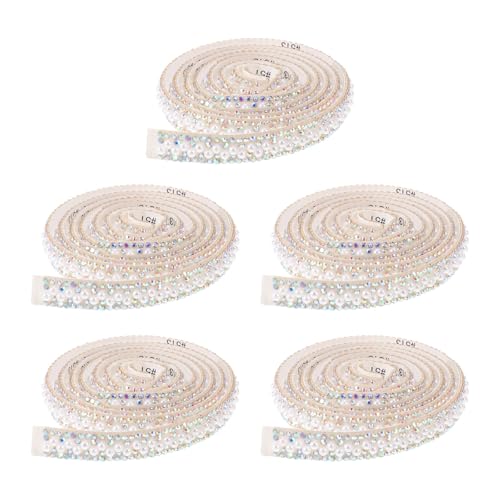 Tira decorativa de perlas autoadhesiva versátil resistente al desgaste 5 rollos 2