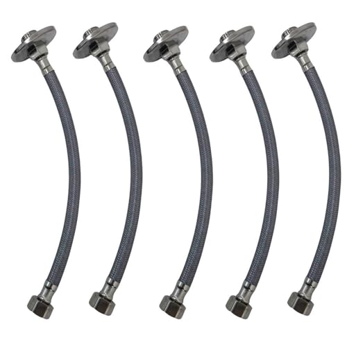 Kit 5 Engate Mangueira Flexível Trançado 40cm Alta Pressão