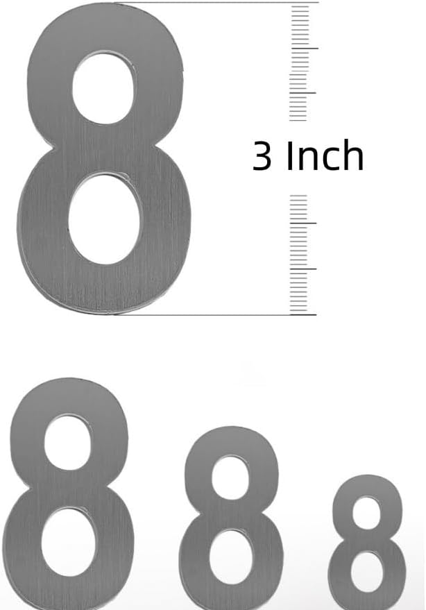 3 Inch Stainless Steel House Numbers,Metal Modern House Numbers,Mailbox Decor Number,Self-adhesive house Number,Silver (Number 4)