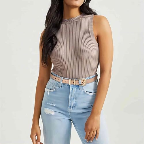 Genuine Leather belts for Women, Fashion Waist Belt for Jeans Pants Dresses with Gold Buckle, Casual Belt3