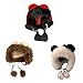 Winter Warm Plush Earflap Hat for All Age Lovely Cartoon Bear Outdoor Activity Caps Windproof Trapper Headwear Warm Headwear Black