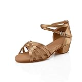Altura: 3.5 cm Zapatos de Baile Latín Calzado de Tacón Medio para Niña/Mujer Beige 30