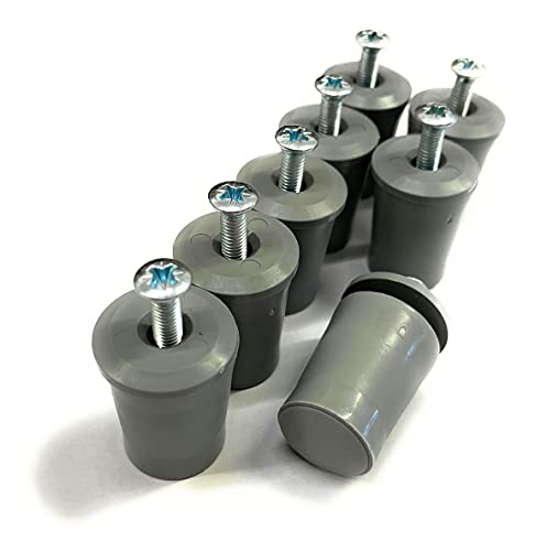 Tope para persiana de cierre 40 mm / 28 mm cerrado - Protección contra insectos/avispas o abierto, blanco o gris incl. tornillo y disco (4 pares 28 mm gris cerrado)