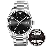 CIVO Orologio Uomo Acciaio Inossidabile: Analogico Quarzo Moda Orologi - Impermeabile Sportivo Facile Lettura con Grande Numeri Nero