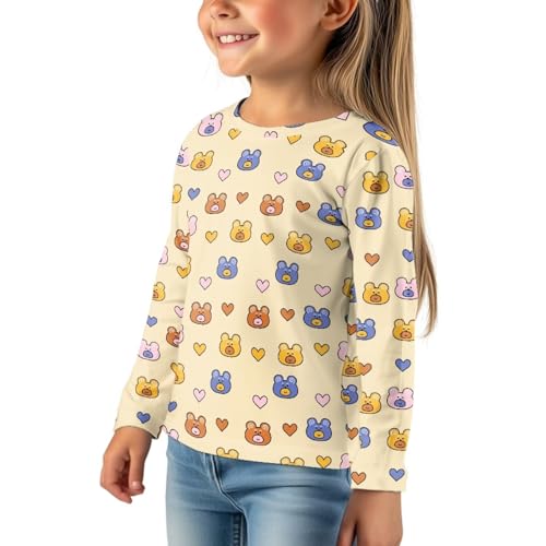 Girls Long Sleeve T Shirt Cute Graphic Crewneck Tee Soft Lightweight Loose Fit Basic Top for Fall Winter4