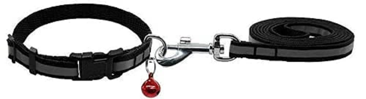 Woofy Reflective Nylon Leash and Collar Set with Bell for Puppy, Cats and Small Dogs, Quick Release and Breathable Collar Set (10 MM) (Black) (B0B1VG7FBQ) Amazon Price History, Amazon Price Tracker