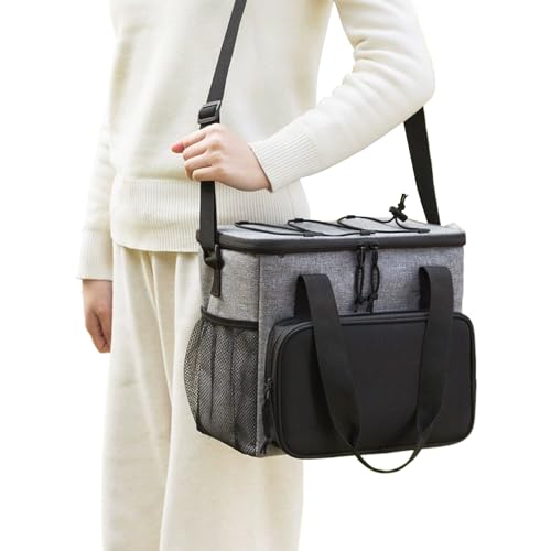 トラベルクーラー - 防水オックスフォードクロス ポータブルクーラーバッグ - ランチボックス保冷トート プール トラック 仕事 車 アウトドア ビーチ キャンプ ピクニック 釣り ロードトリップ用