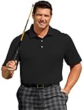 Glatte abgedeckte Halsnaht Reebok Big And Tall Golf Play Dry Solid Polo, Black 5X-Tall