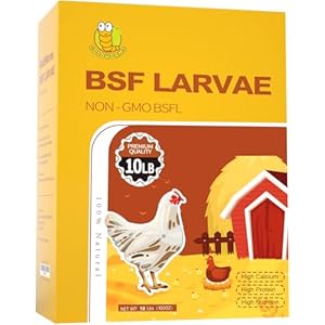 10LBS Dried BSF Larvae/Dried Mealworm,85x More Calcium Than Mealworms,100% Natural – Non GMO Black Solider Fly Larvaeis Treats for Chickens, Birds, Reptiles, Hedgehog, Geckos, Turtles,Hens