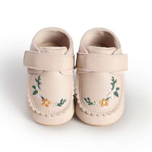 Image of HsdsBebe Baby Boys Girls Pu Leather Hard Bottom Walking Sneakers Toddler Rubber Sole First Walkers Infant Cartoon Slippers Crib Shoes