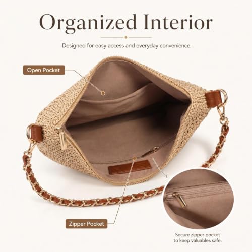 Image of Eiyye Boho Crochet Crossbody Bag Women Handmade Hobo Purse Large Tote Bag for Summer BeachTravel Daily Use