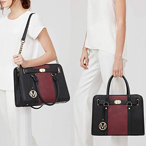 Image of Purses and Handbags for Women Top Handle Satchel with Wallet Shoulder Bags Two Tone 2pcs | with Wallet