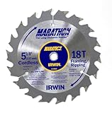 IRWIN Tools MARATHON Carbide Cordless Circular Saw Blade, 5 3/8-Inch, 18T Carded (14015)