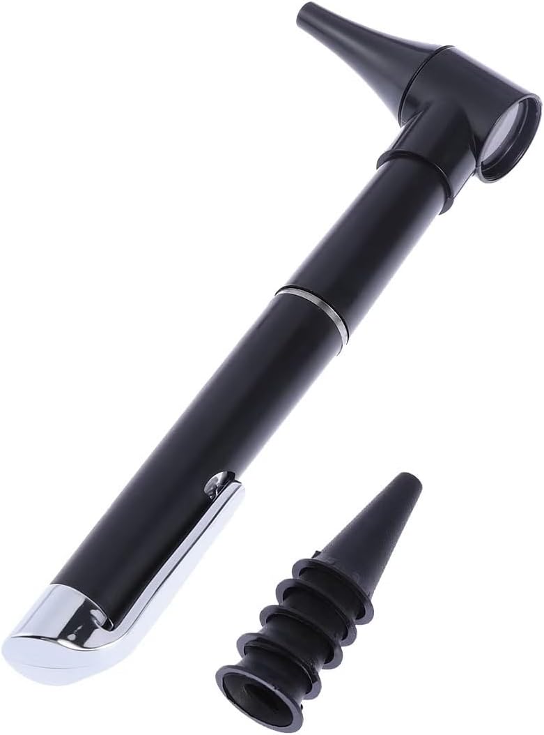 Mini Otoscope Kit with High Resolution LED Ear Light, LED Pocket Clip Otoscope Otoscope - (Black)