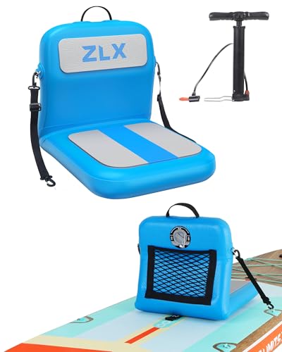 ZLX Paddle Board Seat with Back Support, Portable Kayak Seat, Air Pump Included, Universal...