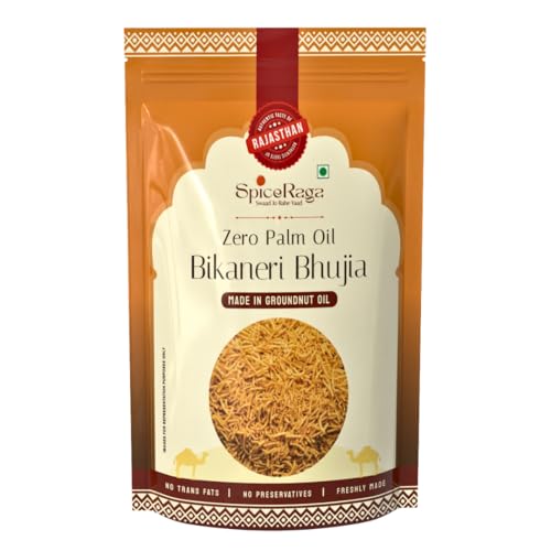Image of SpiceRaga | Bikaneri Bhujia Pack of 4 | No Palm Oil | Pure Groundnut Oil | No Trans Fat | Crispy & Spicy Teatime Snack | Healthy Namkeen Bhujia | 100% Natural Ingredients | 160g Each